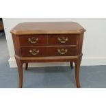 Mid Century 2 Drawer Mahogany Chest With Brass Handles By Alta Vista Of Virginia