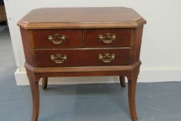 Mid Century 2 Drawer Mahogany Chest With Brass Handles By Alta Vista Of Virginia