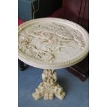 Oriental Themed Carved Side Table