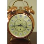 Vintage Copper Alarm Clock By Jerger Of Germany