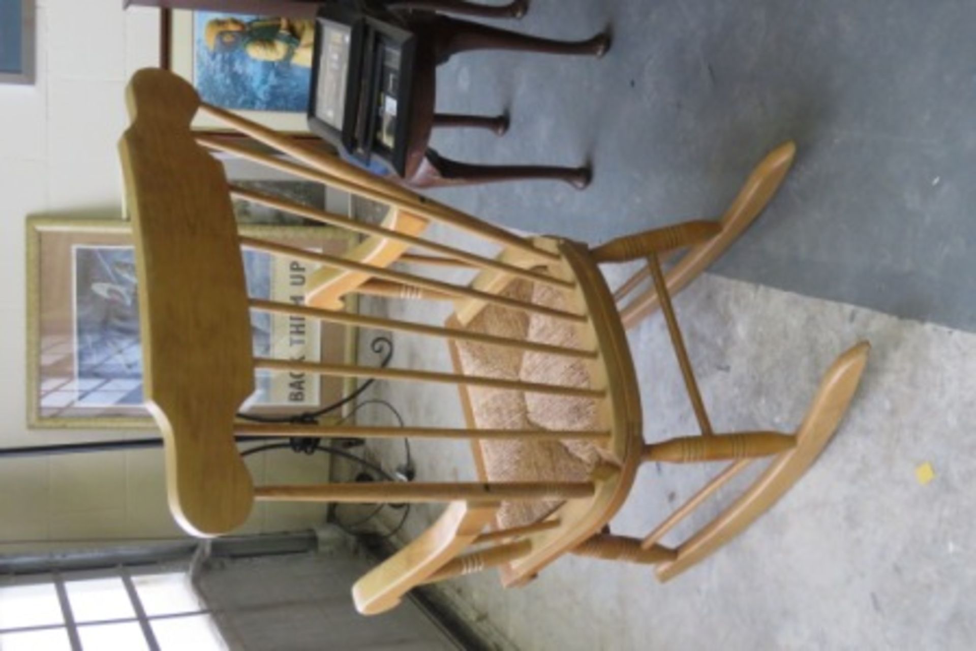 Pine Rocking Chair - Country Style With Reed Seating - Image 3 of 3