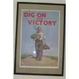 WW2 Poster Framed And Glazed - "DIG FOR VICTORY"