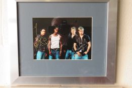Signed Photo Of Pop Band BLUE. 41cm x 35cm - Framed And Glazed
