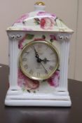 Erlanger Quartz Mantle Clock In Porcelain - Working Order