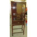 Edwardian Mahogany Display Cabinet With Drawer