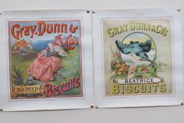 2x Vintage Gray Dunn & Co Posters