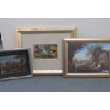 3x Quality Prints Incl. Adamo Ed Eva By Wenzel Peter - Framed And Glazed