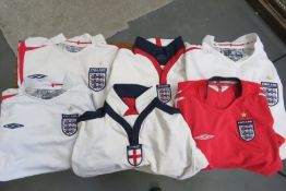 6x Retro England Football Shirts