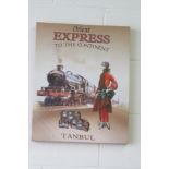 Retro Orient Express Advertising Print On Block - 50cm x 40cm
