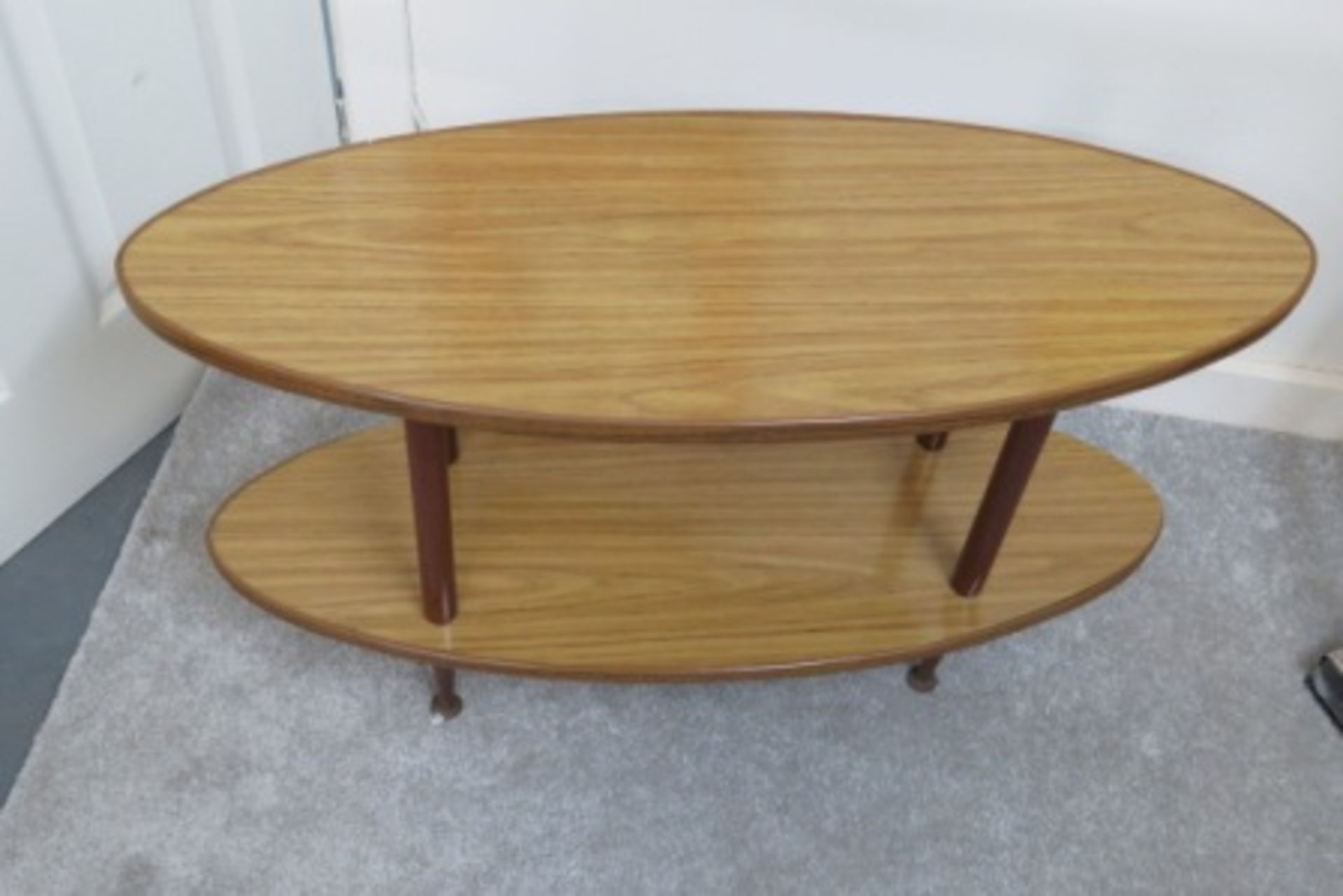 Retro 1950's Oval Two Tier Table - Image 2 of 2