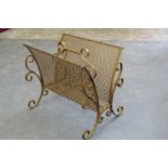 Vintage Gold Painted Magazine Rack