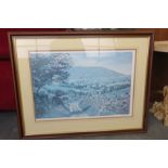 Large Framed And Glazed Print By K. Melling Of Country Scene