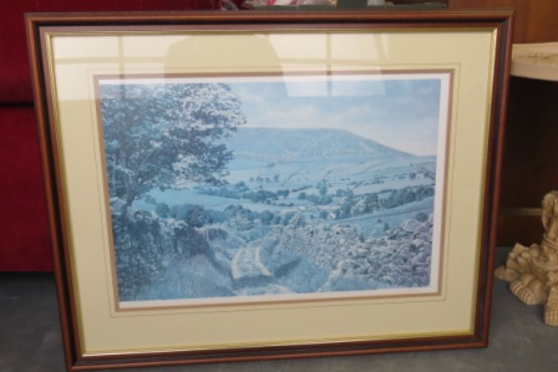 Large Framed And Glazed Print By K. Melling Of Country Scene
