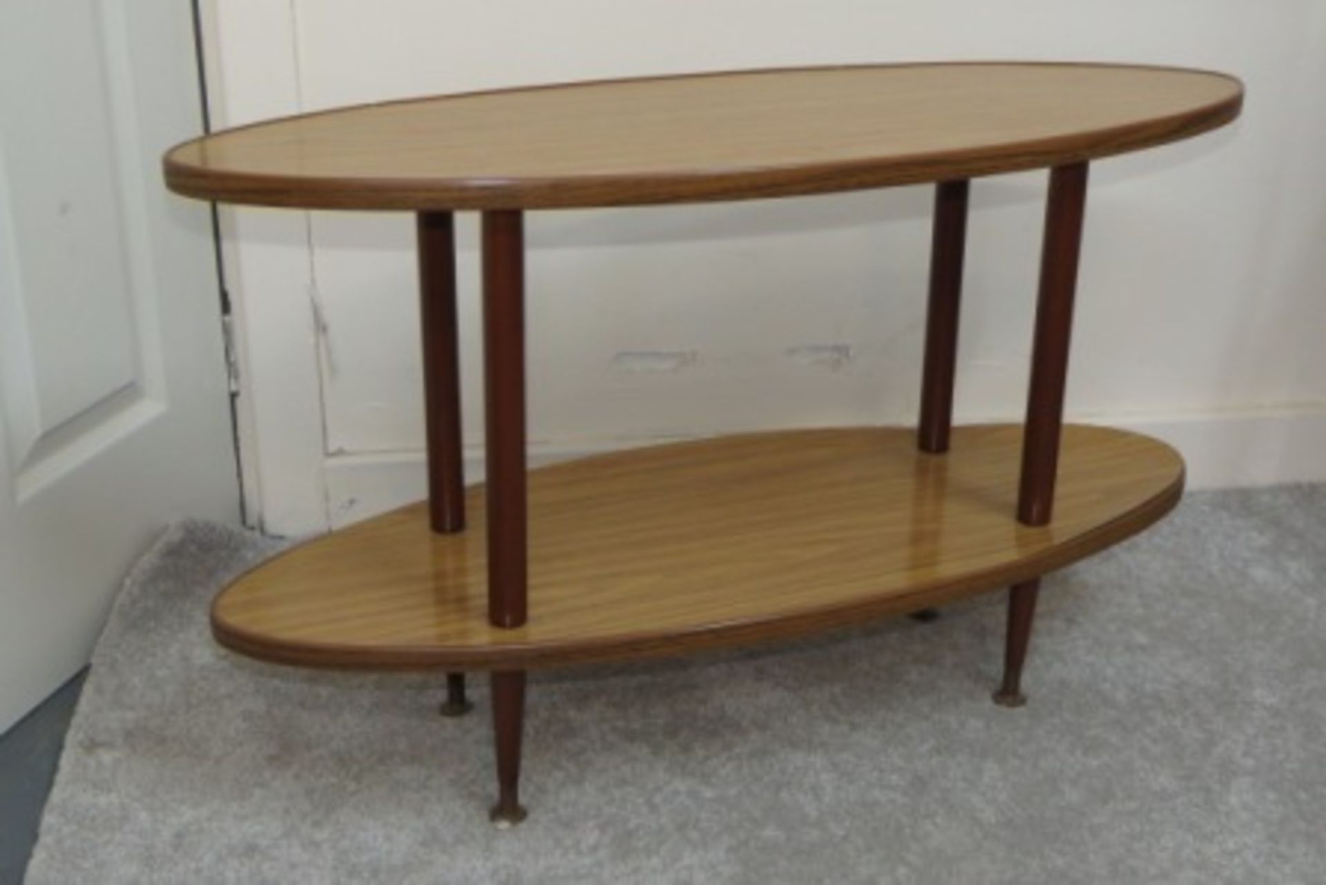 Retro 1950's Oval Two Tier Table