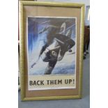 WW2 Poster. Framed and Glazed - "BACK THEM UP"