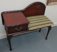 Vintage Mahogany Carved Telephone Table - Immaculate