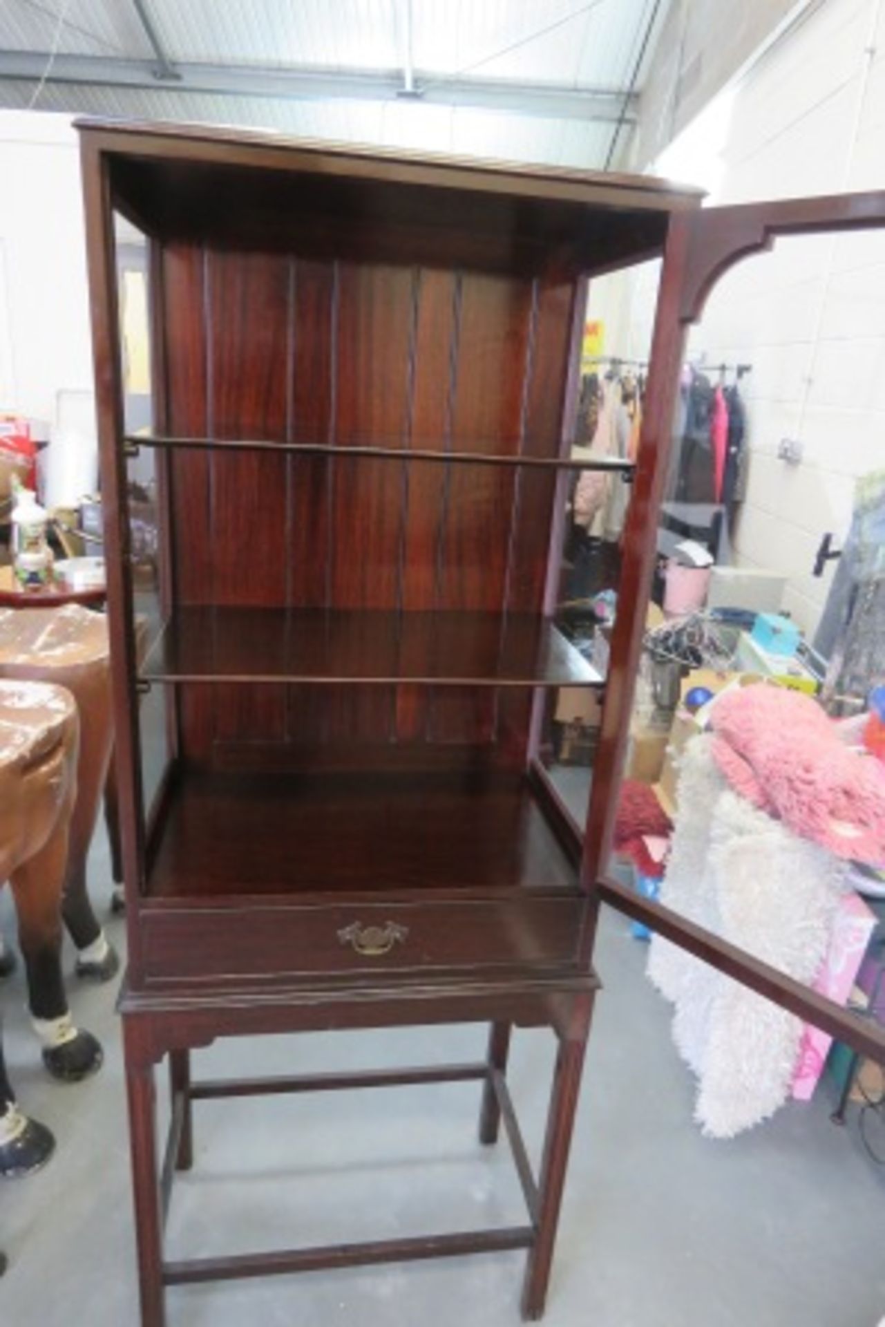 Edwardian Mahogany Display Cabinet With Drawer - Image 3 of 4