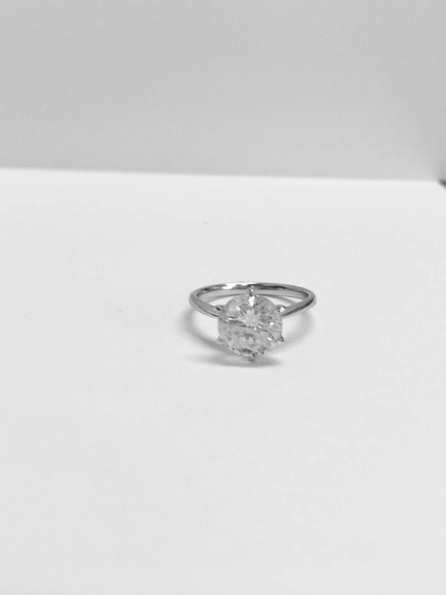 4.38ct diamond solitaire ring,h colour i1 quality (enhanced by laser drilling) diamond,5gms platinum - Image 2 of 8