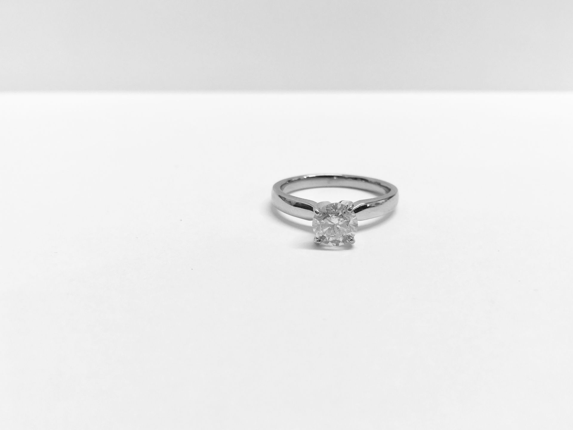 1.15ct diamond solitaire ring set in 18ct white gold. H colour and SI2 clarity. 4 claw setting.