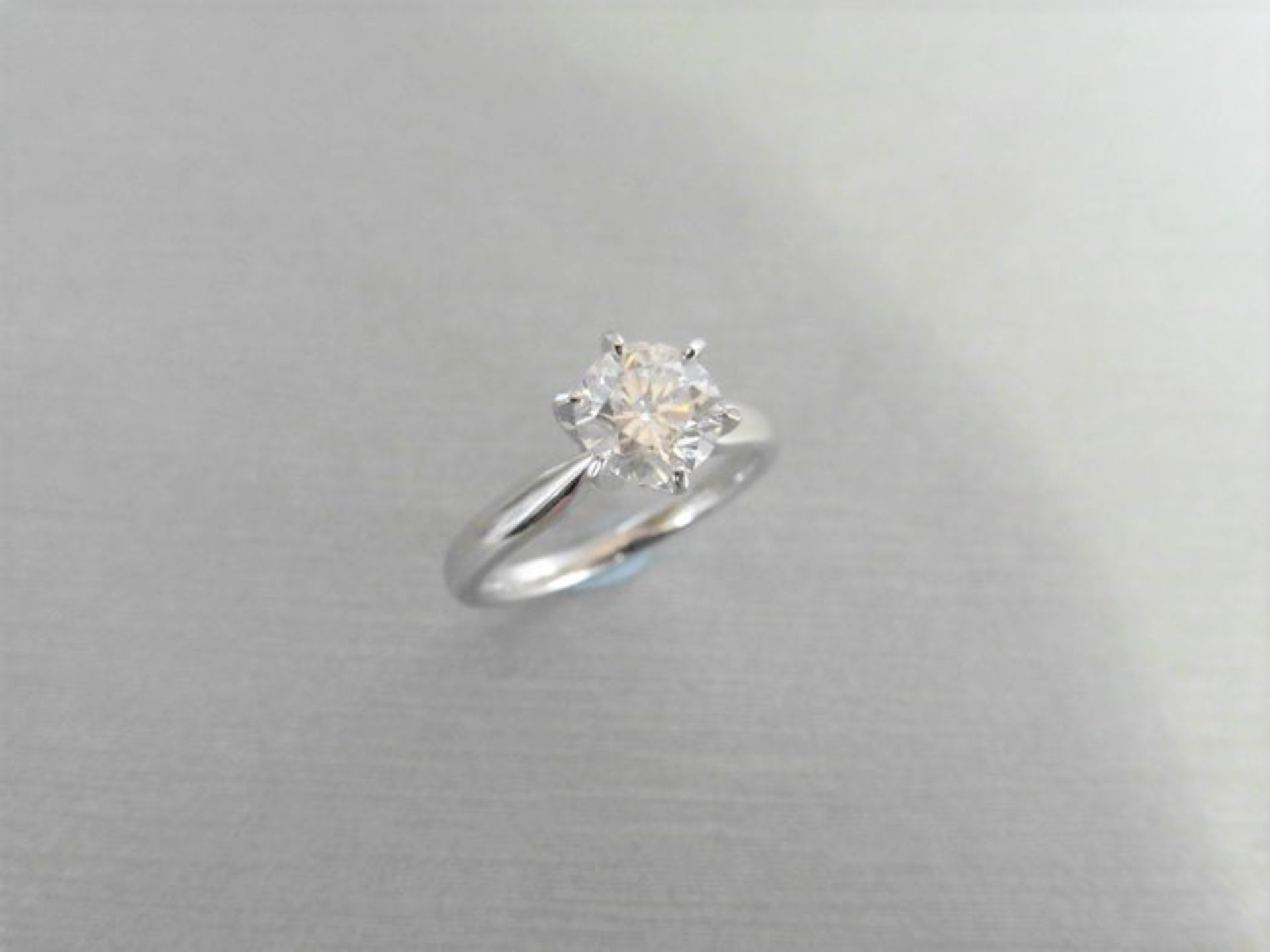 1.01ct diamond solitaire ring set in 18ct white gold. H colour and I1-2 clarity. 6 claw setting,