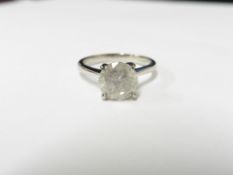 1.75ct diamond solitaire ring set in 18ct white gold. Brilliant cut diamond, H colour and I1