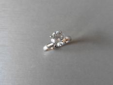 1.67ct diamond solitaire ring set in platinum. G colour and I2 clarity. 4 claw setting. Ring size M.