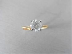 1.26ct diamond solitaire ring with a brilliant cut diamond. H/I colour and I1 clarity. Set in 18ct