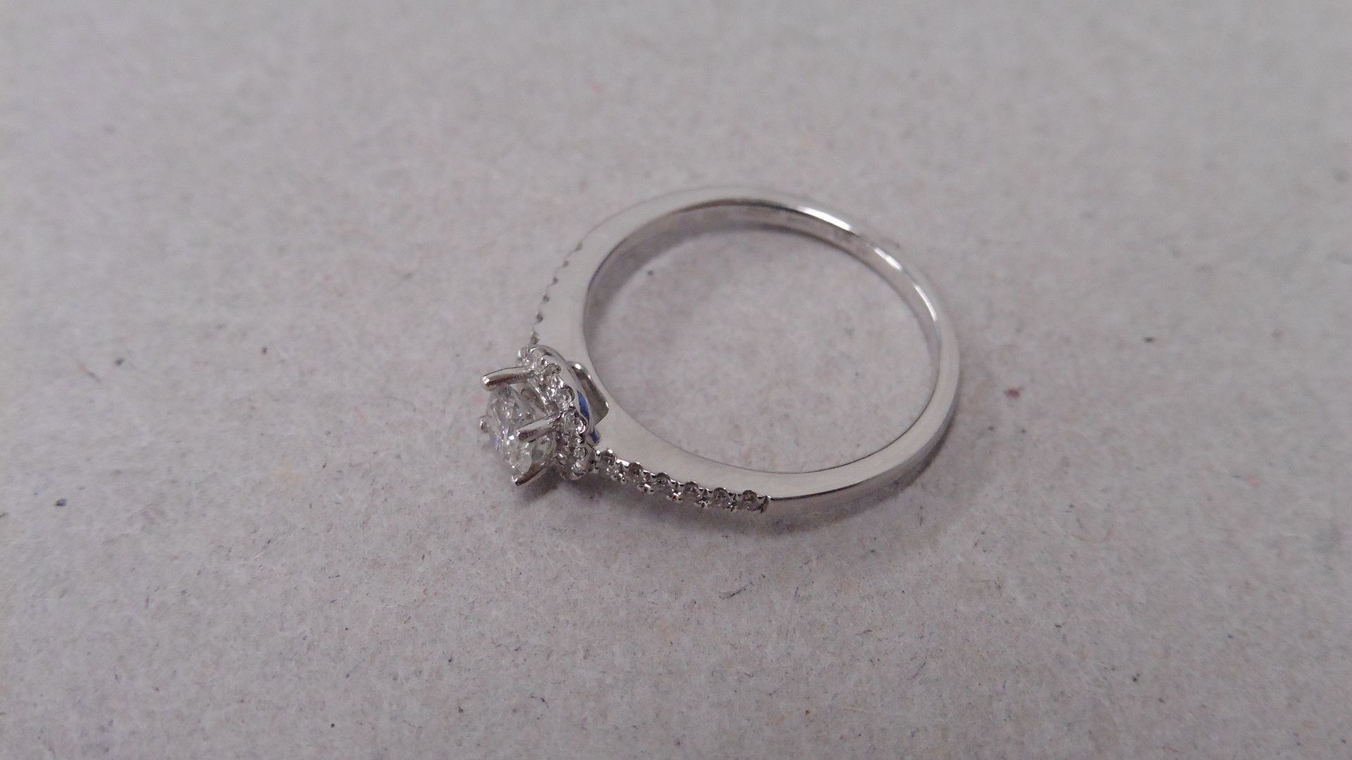 18ct diamond set solitaire ring. Centre stone 0.30ct brilliant cut diamond, H colour and si2 - Image 3 of 5