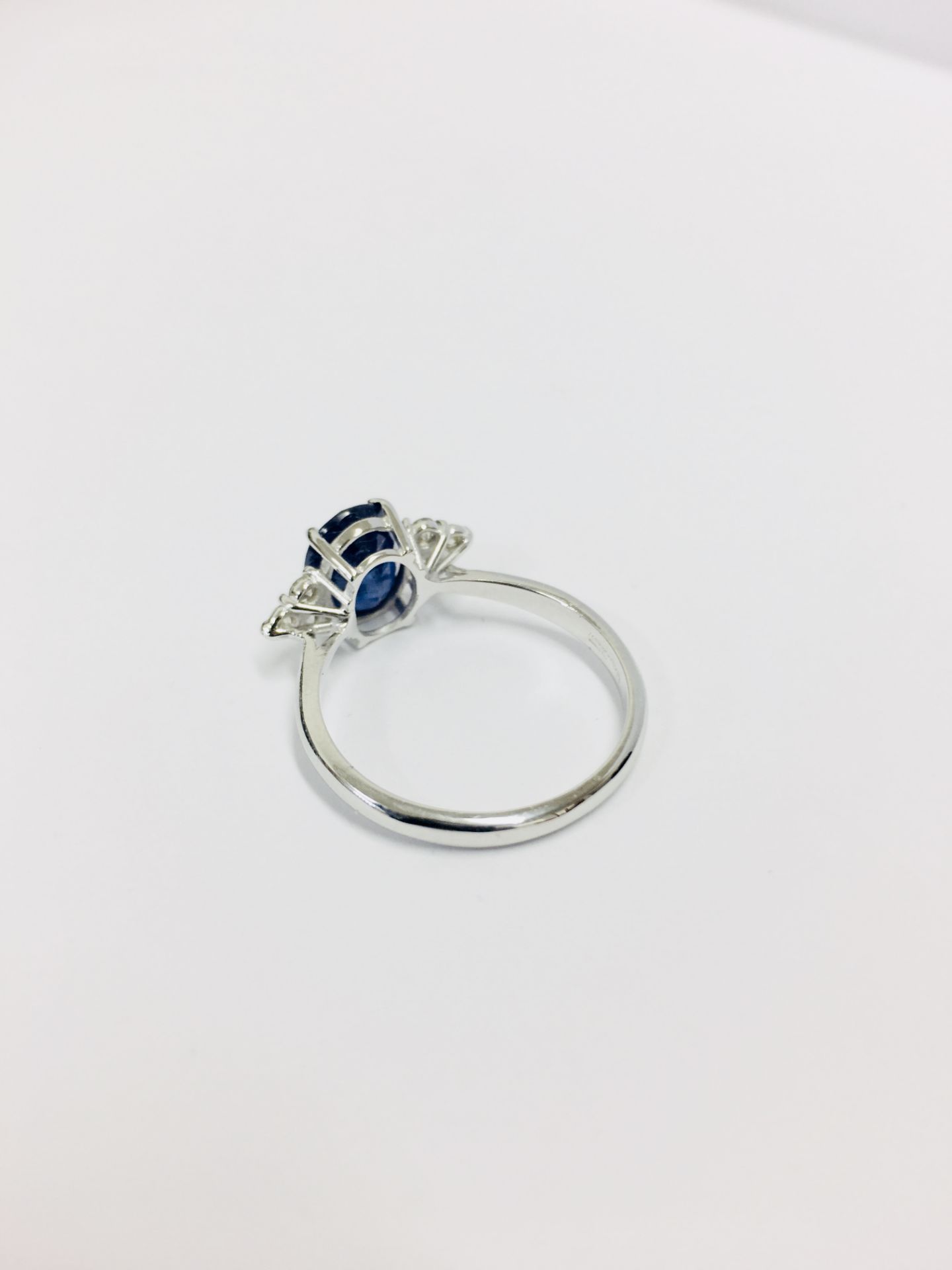 2.50ct Sapphire diamond Cluster ring,2.50ct natural sapphire(treated),0.36ct diamond i colour si - Bild 6 aus 8