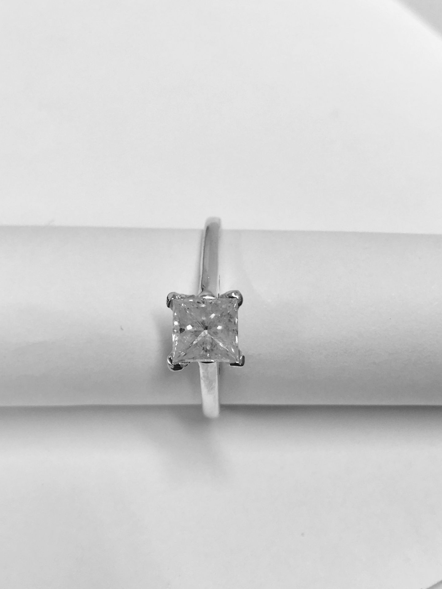 1ct Princess cut diamond solitaire ring,1ct princess cut h colour i2 clarity (enhanced),2.9gms - Image 6 of 6