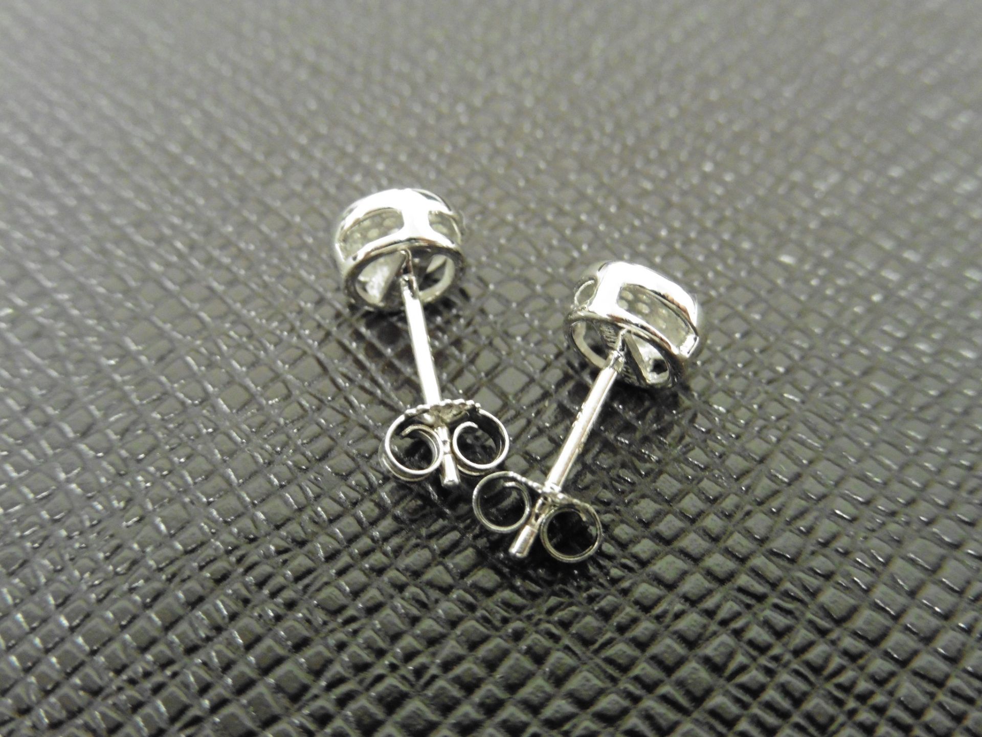 0.17ct illusion set diamond stud earrings in 9ct white gold. Small round cut diamonds, H colour - Image 3 of 3