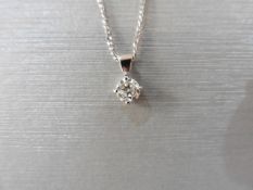 0.50ct diamond solitaire pendant set in 18ct gold. 4 claw setting, plain bale. Enhanced brilliant