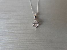 0.25ct diamond solitaire pendant set in 18ct gold. 6 claw setting, plain bale. I colour and si3