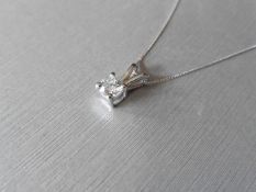 0.25ct diamond solitaire pendant set in 18ct gold. Brilliant cut diamond, I colour and si3