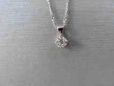 0.40ct diamond solitaire pendant set in 18ct gold. Off set 4 claw setting,plain bale. I colour and