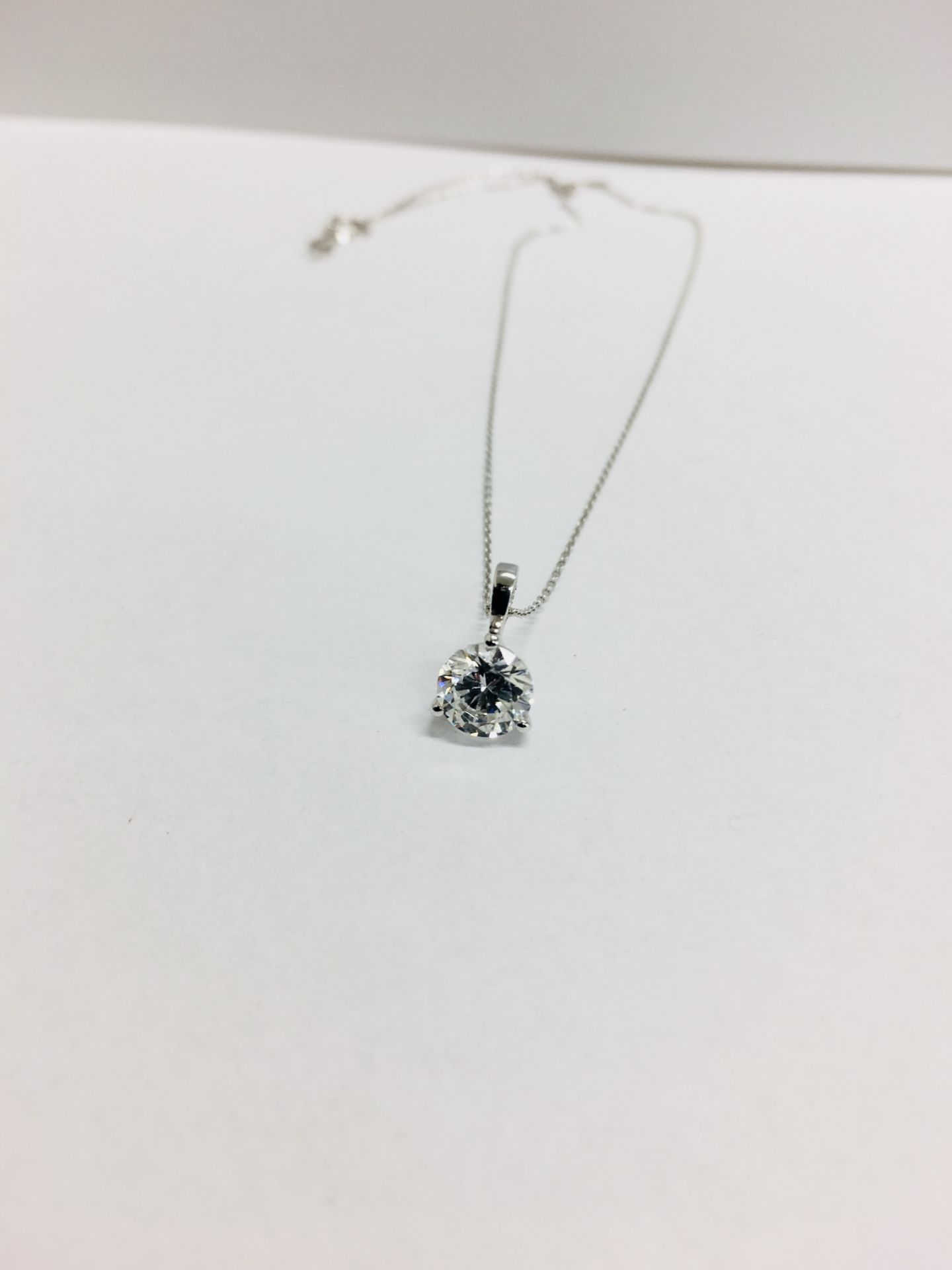 1.00ctct diamond solitaire style pendant. Enhanced Brilliant cut diamond, H colour and si3 - Image 5 of 5