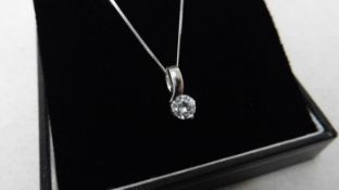 0.35ct diamond set pendant. Brilliant cut diamond, I colour and si3 clarity.2 claw setting.