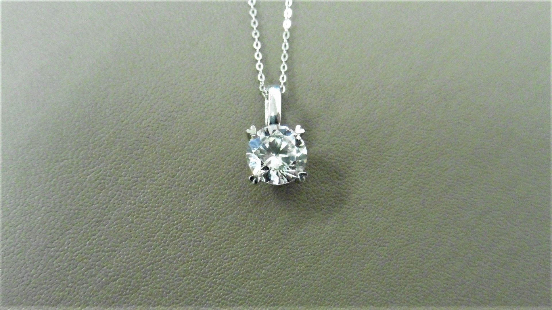 1.00ct diamond solitaire style pendant. Brilliant cut diamond, H colour and si3 clarity. Set in a