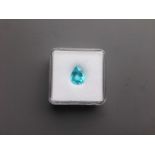 4.56CT PEARSAHPE PARAIBA TOURMALINE AIGS CERTIFICATION GIF16121924 APPRAISAL 22000