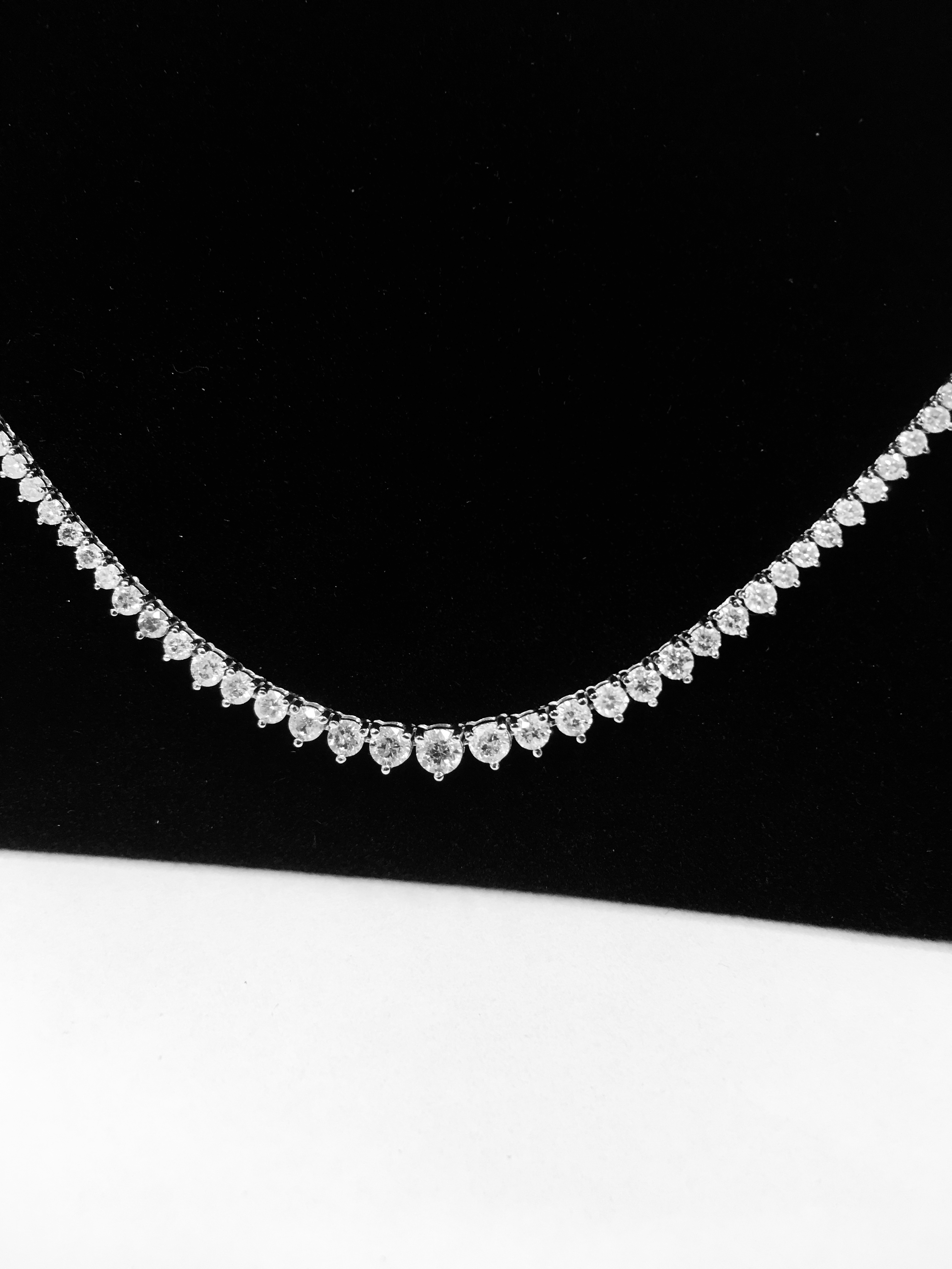 6.75ct diamond necklace ,168 diamonds h colour si grade set in 18ct white gold ,13.4gms ,17Ó uk - Image 7 of 8