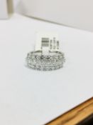 1.79ct diamond three row dress ring,25 round diamonds 1.79ct h colour si grade,5.48gms 18ct white