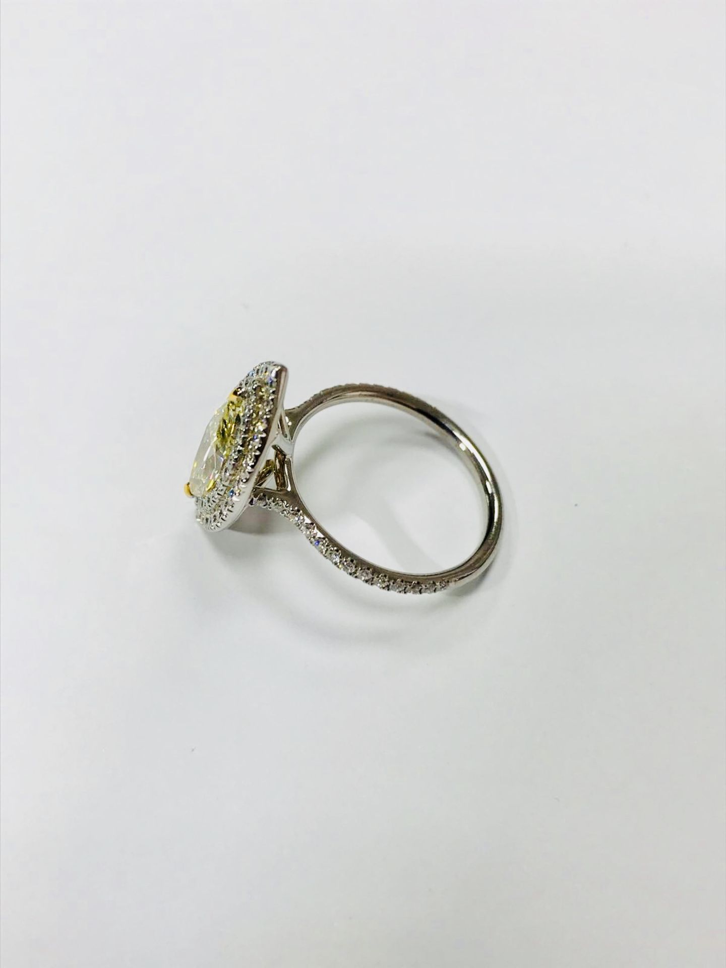 1.52ct fancy yellow Marquis cut diamond set in 18ct white gold ring,VS 2 clarity,WGI certification - Image 2 of 6