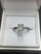 1.20ct Oval cut diamond ,F colour si2 clarity,4 claw platinum setting ,IGI certification 239675312,