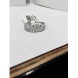 1.55ct diamond three row ring,28 round diamonds 1.55ct h colour si grade,5.32gms 18ct5 white gold