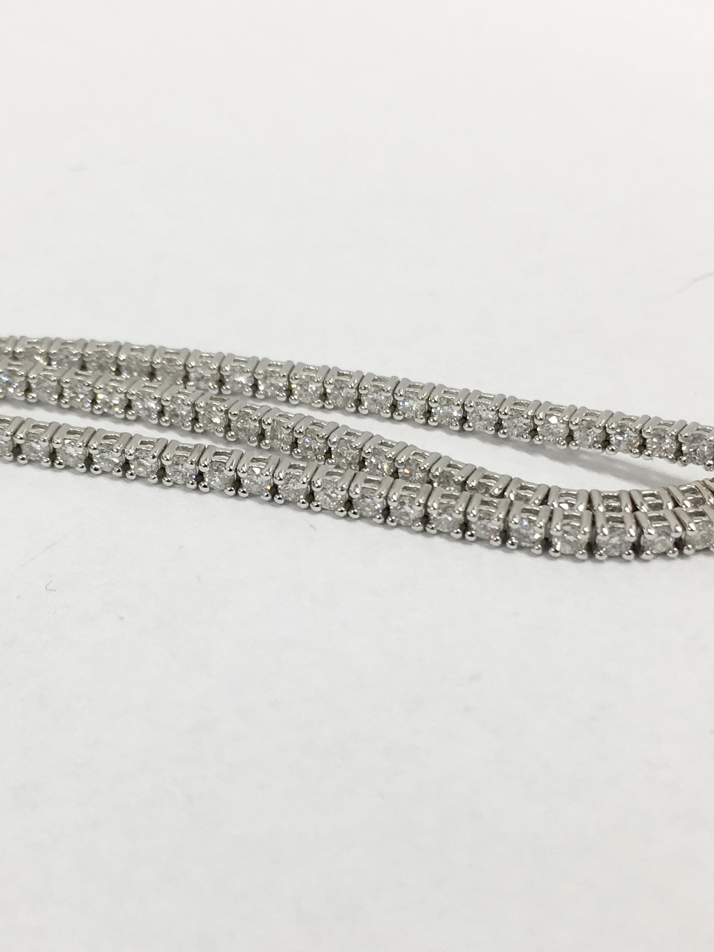 6.50ct diamond three row bracelet ,6.5-ct round brilliant cut diamonds h colour si grade,20gms