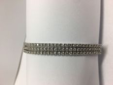 6.20ct diamond bracelet ,h colour si2 diamonds 20gms 18ct white gold uk hallmark ,uk manufacture,