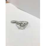 3.74ct brilliant cut diamond H colour si3 clarity,20x0.01ct diamond set in18ct white gold