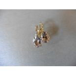 1.60ct Morganite and diamond hoop style earrings. Each is set with a 7x 5mm oval cut Morganite