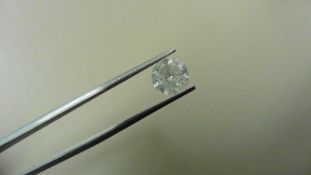 1.73ct Brilliant Cut Diamond, Enhanced stone. G/H colour, I1-2 clarity. 7.32 x 4.77mm. Valued at £