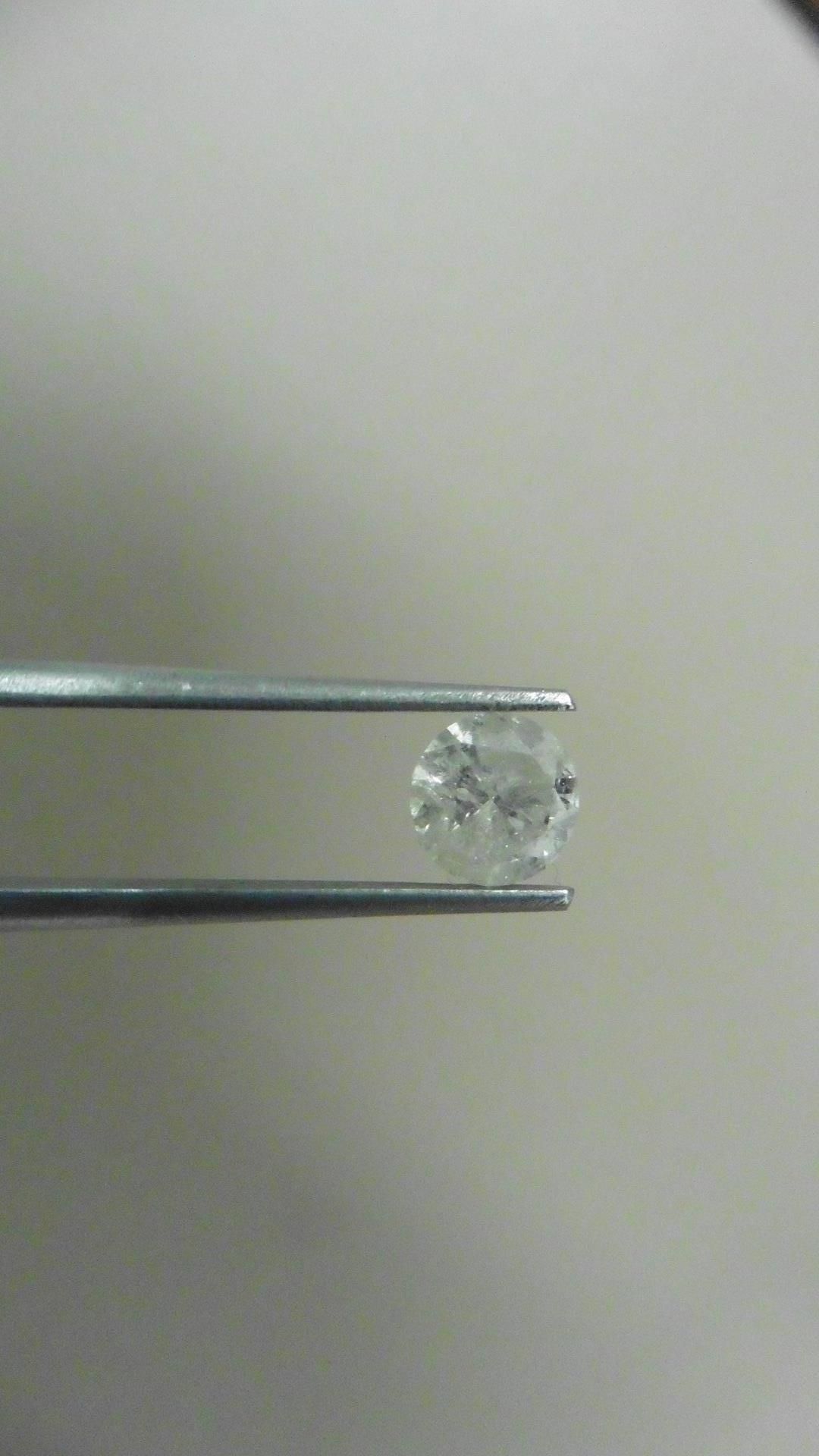 1.02ct Brilliant Cut Diamond, Enhanced stone. H colour, I2 clarity. 6.27 x 4mm. Valued at £1490